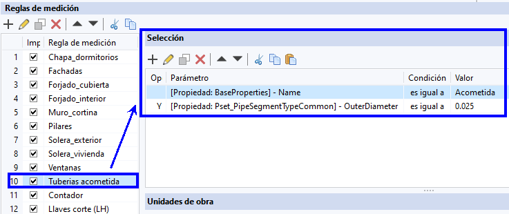 Regla de medición (Open BIM Quantities)